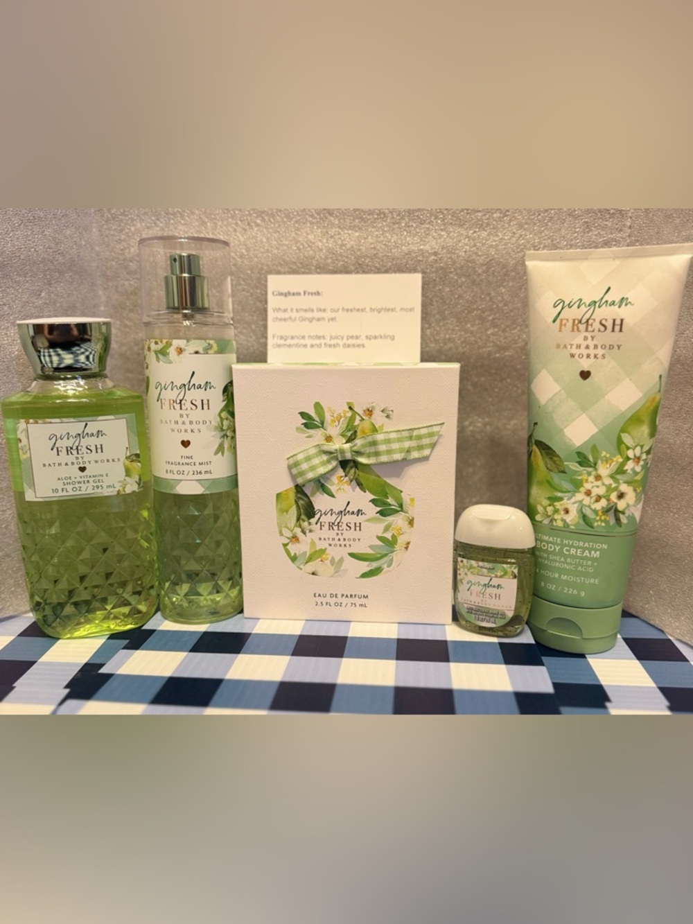 Gingham Fresh Bath & Body Works set of 5 NWT - Picture 3 of 6
